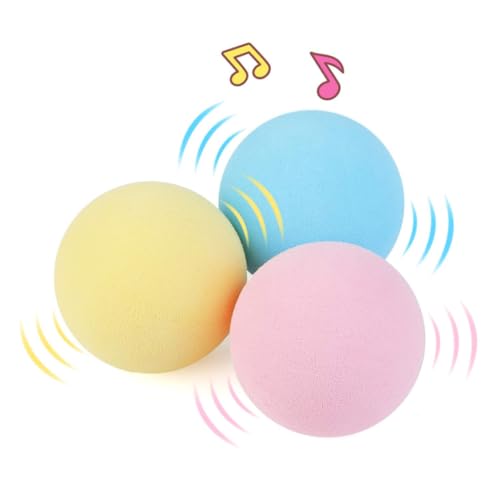 Hajimia Bälle Katzenballspielzeug Interaktive lustige Kitty Chaser Roller mit Sound Wicked Ball Gift für PET 3 PCs von Hajimia