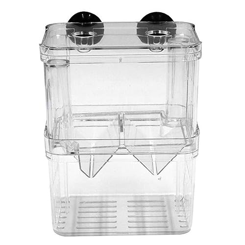 Hajimia Fisch Brutbox Aquarium Inkubator Fry Brüterei Isolation Box Fisch Eltern Behälterteiler mit Saugnäpfeln Doppelschichten Acryl transparent l Aquarium Inkubator von Hajimia