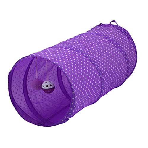 Hajimia Pet Tunnel Tube Spielzeug Zusammenklappbarer Katzenhundrohr Spielzeug Interaktives Training Spielzeug Welpe Kitty Tunnel Purple 1pc Cat Channel Spielzeug von Hajimia