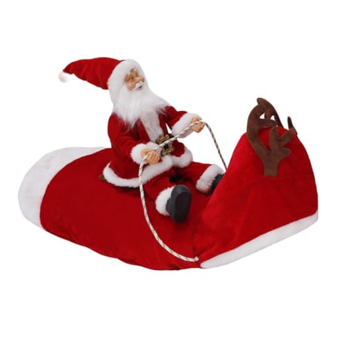 Weihnachtshundkostüm Running Santa Riding auf Haustier -Outfits Weihnachtskleidung für Katzenpuppen Bekleidung von Hajimia