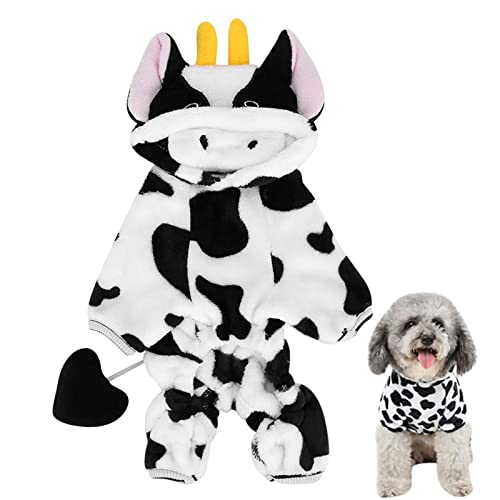 Halatua Halloween-Haustierkostüme für Hunde,Haustier Hund Kuh Kostüme Outfit Welpenkleidung - Pet Winter Bequeme Overalls Welpen Cosplay Zubehör für kleine mittelgroße Hunde von Halatua