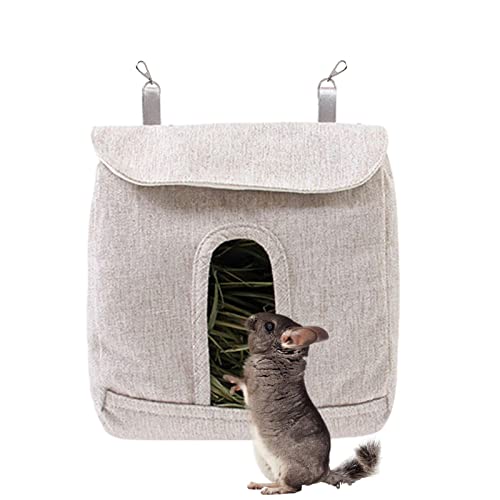 Halatua Heu-Futtertasche, leichte Heu-Tasche für Kaninchen, S/M/L, Heu-Futtertasche mit Haken, Meerschweinchen-Heu-Futterstation, langlebige Heu-Futterstation für kleine Haustiere, Hasen, Hamster von Halatua