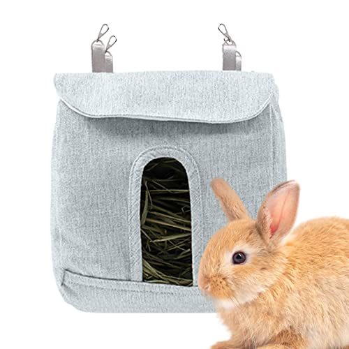 Halatua Heu-Futtertasche | Leichter Heubeutel für Kaninchen | S/M/L Meerschweinchen Heu Futtertasche mit 2 verstellbaren Löchern für Kaninchen, Meerschweinchen, Chinchilla, Hamster, kleine Haustiere von Halatua