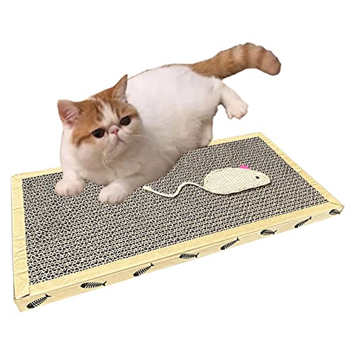 Halatua Kratzpads für Indoor-Katzen - Wellpappe Kratzmatte - Wendebrett Wellpappe Katzenkratzbaum Karton für Indoor-Katzen, langlebiges Texturdesign von Halatua