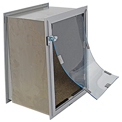 Hale Pet Door Wandmodell | Katzen- und Hundetüren | Verstellbarer Tunnel für bis zu 25,4 cm breite Wände | energieeffiziente doppelte Vinylklappen | Verriegelbare Sicherheitsabdeckung | Fachkundige von Hale Pet Door