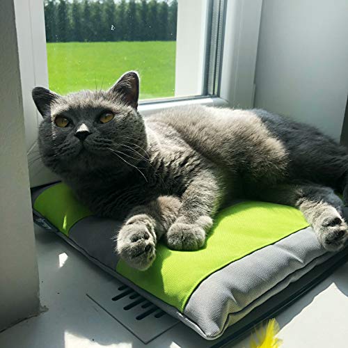 Halkalife Katzenkissen mit Rutschfester Unterseite, Katzenfensterbankbett, Katzenregal Bett, Katzenmatte, wasserdichtes Katzenbett, Katzennest (Lime) von Halkalife