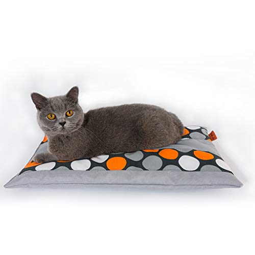 Halkalife Katzenkissen mit Rutschfester Unterseite, Katzenfensterbankbett, Katzenregal Bett, Katzenmatte, wasserdichtes Katzenbett, Katzennest (Orange Dots) von Halkalife