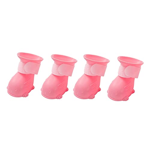 Haloppe 4Pcs Pet Claw Covers Waterproof No Odor Stylish Pet Dog Cat Foot Claw Covers Rain Shoes Pink L von Haloppe