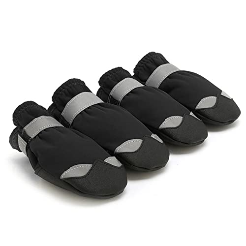 Haloppe 4Pcs Pet Sneakers Keep Warmth Pretty Wear-resistant Dog Booties Black 1 von Haloppe