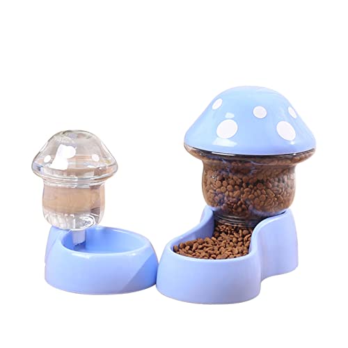 Haloppe Automatischer Futterspender und Wasserspender, automatische Futterspender für Katzen, Hunde, Welpen, Kätzchen, Tiere, automatischer Wasserfutterbehälter, Blau, 2 Stück von Haloppe