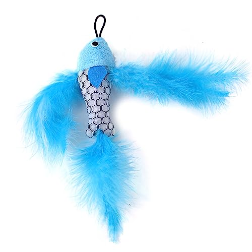 Haloppe Cat Wand Toy Plush Fish Cat Teaser Toy Durable Flexible Interessant Lightweight Blue von Haloppe