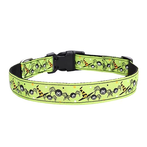 Haloppe Halloween Hundehalsband Halloween Geist Spinne Gedruckt Haustier Umhängeband Dekorativ Leicht 2 XL von Haloppe