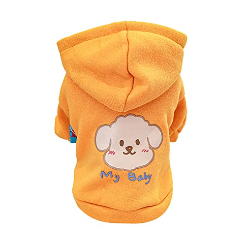 Haloppe Haustier Pullover Dress Up Winter Hund Zweibein Sweatshirt Stilvoll Gelb L von Haloppe