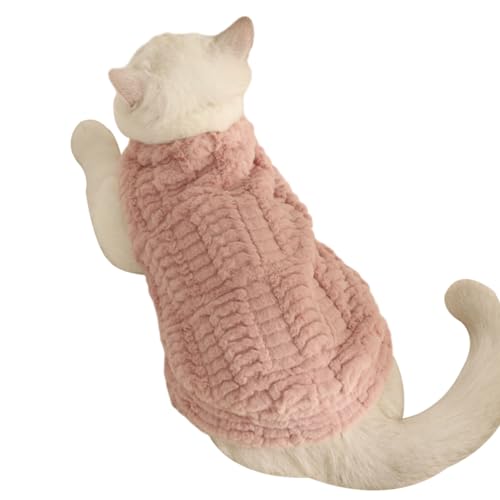 Haloppe Haustierkleidung für den täglichen Gebrauch, bequeme Kleidung, Katze, gepolstert, verdickt, warm, Knopfverschluss, 2-beinig, Rosa, Größe XL von Haloppe