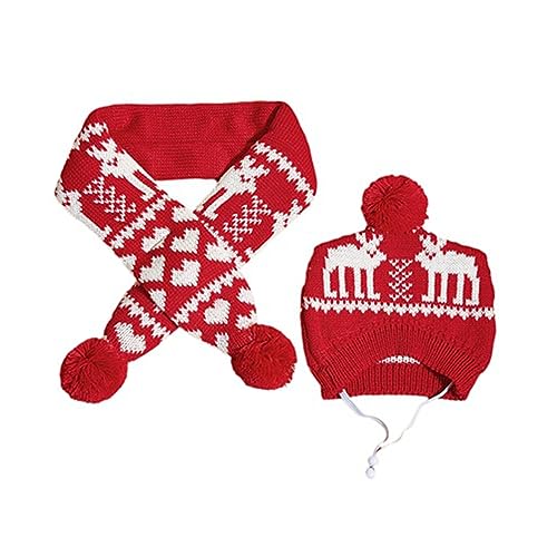 Haloppe Hund Schal Weiche Textur Weihnachten Hund Halstuch Cap Set Bequem Weiche Textur Hirsch L von Haloppe