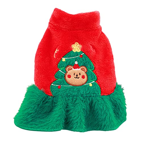 Haloppe Hundekleid Keep Warm Weihnachten Festival Haustier Rock Schönes Rot XS von Haloppe