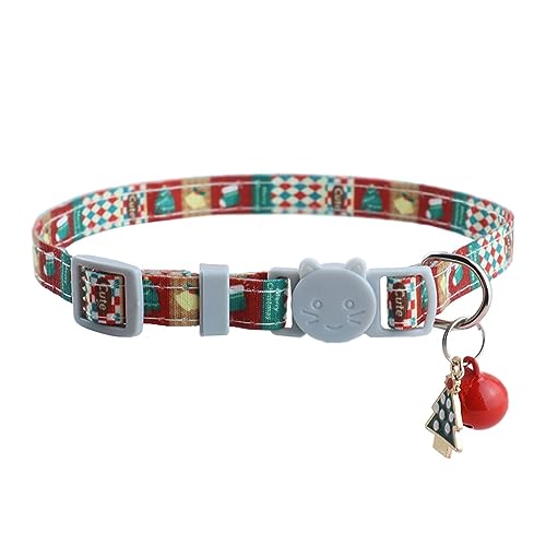 Haloppe Pet Collar Xmas Themed Print Dog Collar Pet Neck Strap Quick Release Pet Accessories A von Haloppe