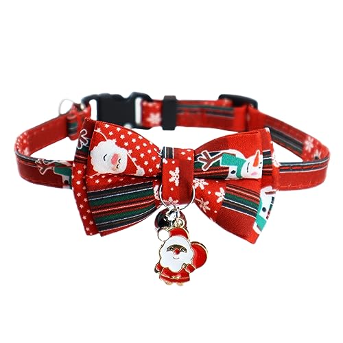 Haloppe Pet Collar Xmas Themed Print Dog Collar Pet Neck Strap Quick Release Pet Accessories E von Haloppe