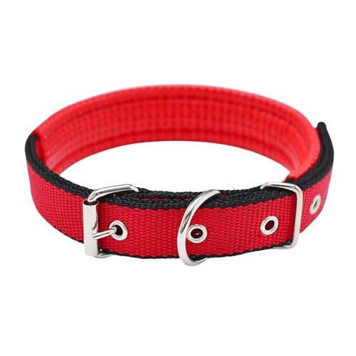 Haloppe Strapazierfähiges Haustierhalsband, langlebiges Haustierzubehör, Haustierhalsband, verstellbar, Nylon, Hundehalskreis mit Traktionsring, langlebiges Haustier-Umhängeband, Haustierbedarf, Rot, von Haloppe