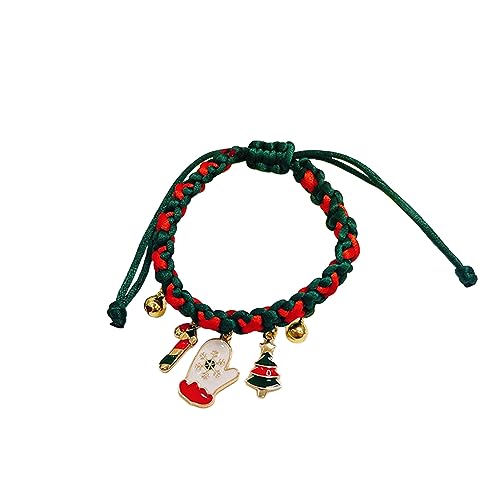 Haloppe Verstellbares Haustierhalsband Verstellbares Komfortables Haustierhalsband mit festlichem Weihnachtsdesign Perlenkette für Katzen Hunde Haustierhalsband Handblume von Haloppe