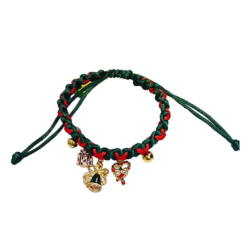 Haloppe Verstellbares Haustierhalsband Verstellbares Komfortables Haustierhalsband mit festlichem Weihnachtsdesign Perlenkette für Katzen Hunde Haustierhalsband Tinkle Bell von Haloppe