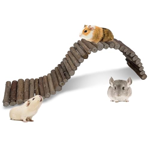 Hamiledyi 1 x Hamsterbrücke aus Holz, Mausbrücke, Kauspielzeug, Ratte, natürliches Versteck Leiter für Kleintiere, Rennmäuse, Meerschweinchen, Ratten, Frettchen, Igel, Reptilien von Hamiledyi