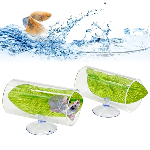 Hamiledyi 2 x Betta-Fisch-Tunnel, Acryl-Tunnel, Betta-Fischspielzeug, Betta-Fisch-Tunnel, Aquarium-Verstecken zum Ausruhen, transparentes Design für bessere Beobachtung der von Hamiledyi