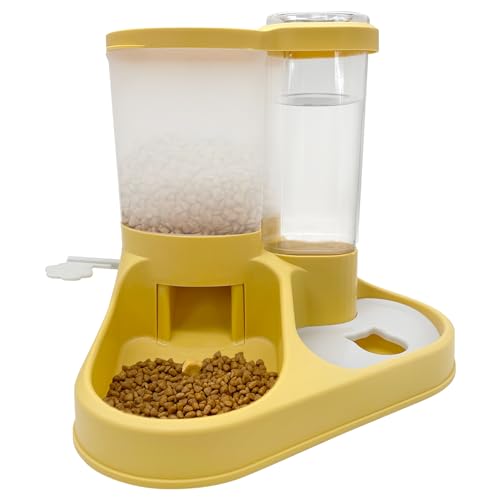 Hamiledyi Gravity Katzenfutter-Set, automatischer Futterspender und Wasserspender, 2-in-1, Schwerkraft-Haustierfutter-Set, automatischer Haustier-Futterspender füllt Selbstfütterungsstation für Hunde von Hamiledyi