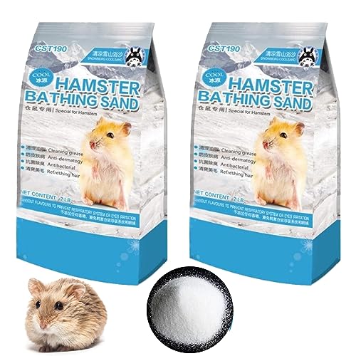 Hamiledyi Hamster-Badesand, Rennmaus, Puder, Pflegesand für kleine Freunde, Bauernhof, Chinchilla, Staubbad, Töpfchen, Streu, Sand (0,9 kg) von Hamiledyi