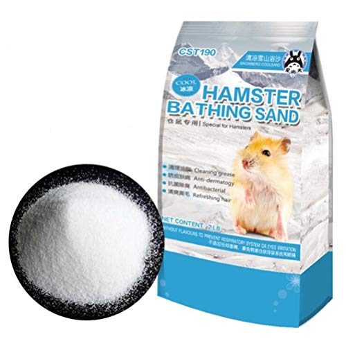 Hamiledyi Hamster-Badesand, Rennmaus-Pulver, Fellpflegesand für kleine Freunde, Bauernhof, Chinchilla, Staubbad, Töpfchen, Streu, Sand (0,9 kg) (Hamstersand) von Hamiledyi