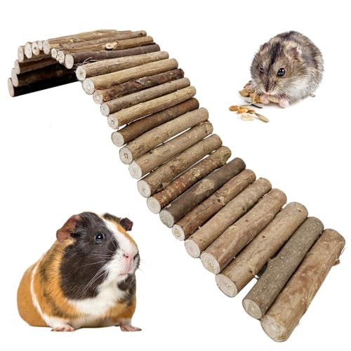 Hamiledyi Hamsterbrücke, Rattenleiter, Kletterleiter, flexibles Holzversteck für Kleintiere, Käfigzubehör, Holzbrücke, Spielzeug, Kau-/Kletterbrücke für Meerschweinchen, Ratten, Chinchilla (50 x 14 von Hamiledyi