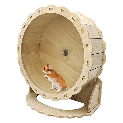 Hamiledyi Hamsterräder aus Holz für kleine Haustiere, geräuschloses Hamster-Laufrad, Laufrad, Spinnerrad für Rennmäuse, Meerschweinchen, Zwerg, syrischer Hamster (21 cm) von Hamiledyi