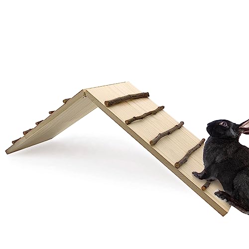 Hamiledyi Kleintier Holzkäfig Brücke Rampe Meerschweinchen Brücke Kletterleiter Spielzeug Nager Kletterleiter für Kaninchen Chinchillas Meerschweinchen Frettchen Eichhörnchen Igel Rennmäuse von Hamiledyi