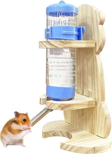Hamster Wasserflasche mit Ständer Holz Kleine Tiere Wasserflasche Halter für Hamster Mäuse Rennmäuse Meerschweinchen Ratten von Hamiledyi