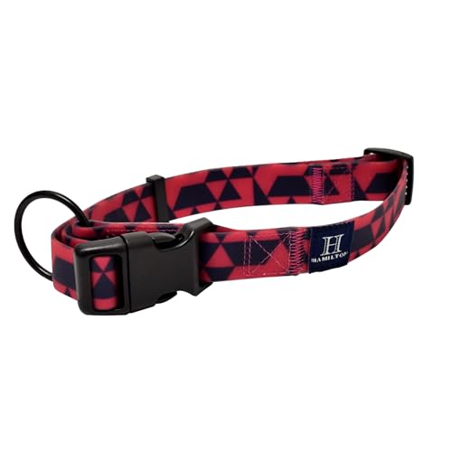 Hamilton Wasserdichtes Hundehalsband, verstellbares Himbeerrosa, Hundehalsband, PVC-laminiert, leichtes Haustierhalsband für Hunde, Größe M/L von Hamilton