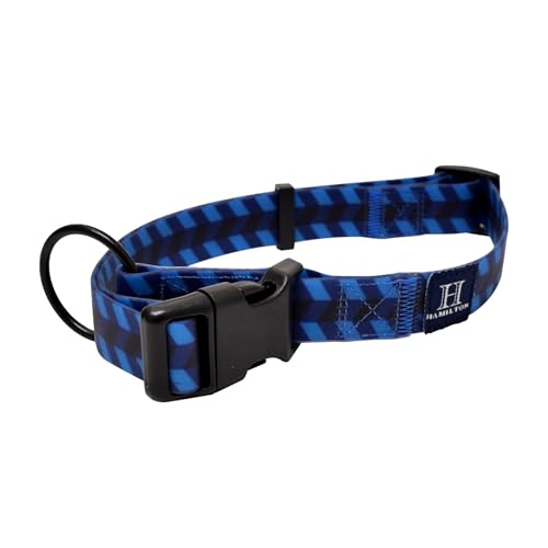 Hamilton Wasserdichtes Hundehalsband, verstellbares blaues Hundehalsband, PVC-laminiert, leichtes Haustierhalsband für Hunde, Größe S/M von Hamilton