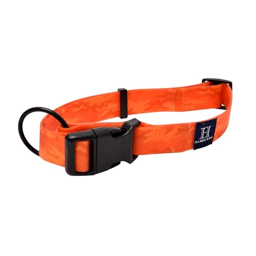 Hamilton Wasserdichtes Hundehalsband, verstellbares orangefarbenes Hundehalsband, PVC-laminiert, leichtes Haustierhalsband für Hunde, Größe M/L, wasserdichter Hund von Hamilton