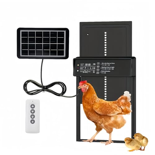 Automatische Hühnerklappe Solar Elektrische Hühnerklappe LED Lichtsensor Timer Fernbedienung Wasserdichtes Bauernhofzubehör Außen von HanTang