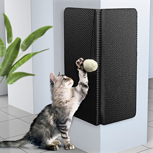 Handy Hound Cat Corner Scratcher - Innovative Katzenkratzmatte für Wand und Ecke - Langlebiger und lustiger Katzen-Wandkratzer für scharfe Krallen - Schwarz von Handy Hound