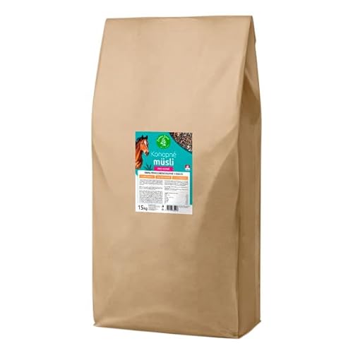 Muesli für Pferde, 15 kg, Herb Muesli mit Hanfkleie für Pferde in Hobbyladung, ohne Melasse von Hanf Gesundheit