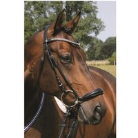 Hans Melzer Horse Equiqment Hans Melzer Trense Valluhn schwarz/silber hannoversches Reithalfter schwarz unterlegt LACK WB (Warmblut) von Hans Melzer Horse Equiqment