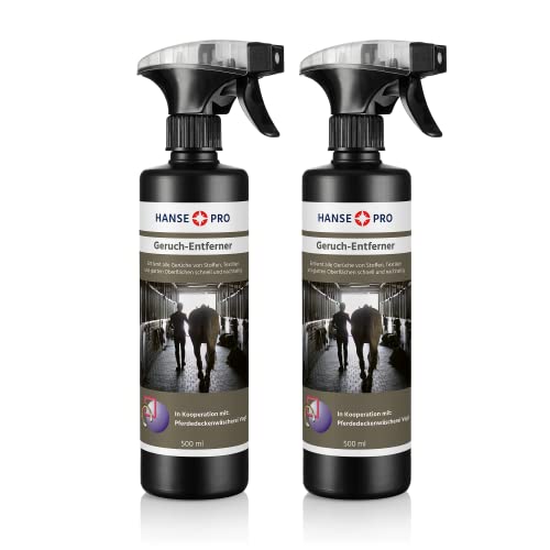 Hanse Pro Geruchs-Entferner, 2 x 500 ml I perfekt für Pferde-Stall, Box, Pferde-Decken, Reiter-Bekleidung, REIT-Stiefel I stoppt Gerüche von Pferd, Katze und Hund I gebrauchsfertig I wirkt schnell von Hanse Pro