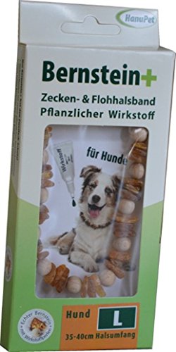 Bernsteinkette Zecken- und Flohhalsband für Hunde - S von HanuPet