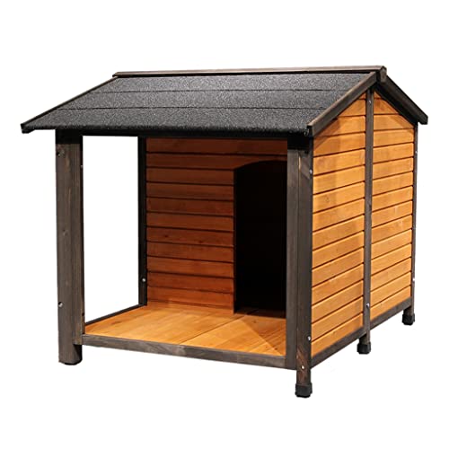 Hundehütte Aus Massivholz wasserdichte Hundehütte Für Den Außenbereich Hundehütte Für Kleine Und Große Hunde Hundehütte Für Den Außenbereich (Color : Brown, S : 104 * 131 * 100cm) von Hao Xuan Home