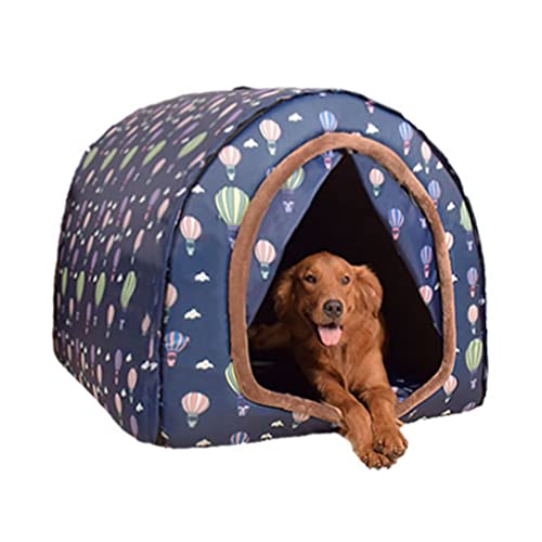 Winterwarme Hundehütten Abnehmbare Und Waschbare Hundehütten Große Hundehütten Für Draußen wasserdichte Hundehütten Katzenhäuser Für Drinnen (Color : Blau, S : 75 * 57 * 55cm) von Hao Xuan Home