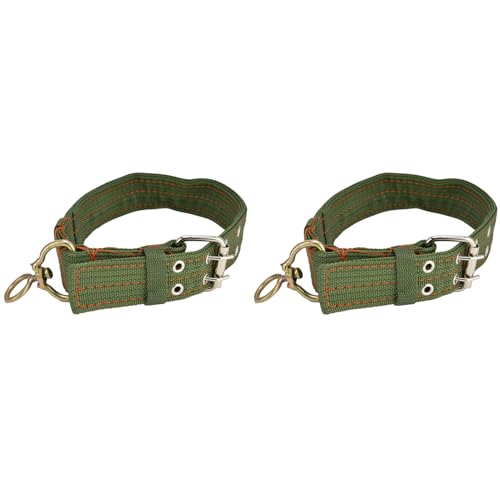 2-teiliges Ziegenhalsband, Schafhalsbänder, Kupferglocken und Verstellbares Leinenhalsband-Set für Ziege, Schaf, Kuh, Hund, Ziegenzubehör, Klein von Haofy