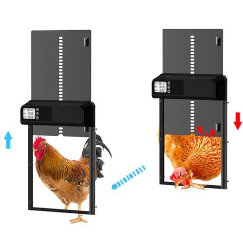 Automatische Hühnerstalltür, Batteriebetrieben, IPX3 wasserdichte Aluminium-Hühnerstalltür mit Timer für die Sicherheit von Enten und Gänsen auf Dem Bauernhof von Haofy