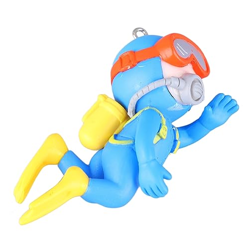 Cartoon Aquarium Ornament Schwimmende Aquarium Decor Niedlich Einstellbare Position Schön Sicher Tragbar für Süßwasser (Bunter Taucher) von Haofy