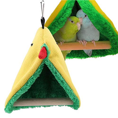 Großes Winterwarmes Vogelhaus, Bequemes Vogelbett für Käfig mit Matte, Hängende Hängematte, Schuppen, Versteck, Hütte, Aras, Graupapageien, Plüsch-Hängemattenkäfig, Lovebird von Haofy