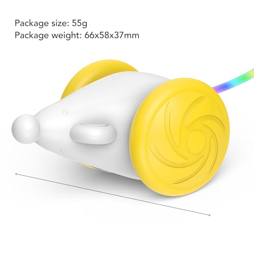 Haofy Interaktive Katzenspielzeug, Smart Electric Maus Interactive Cat Bunte Innenarchitekturspielzeug Interaktiver MOuseInteraktives Katzenminenspielzeug für Katzen (Yellow) von Haofy